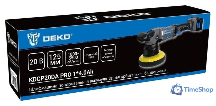 Полировальная машина Deko KDCP20DA PRO 081-1029 (с 1-им АКБ) - Изображение №5 — Интернет-магазин Time-Shop