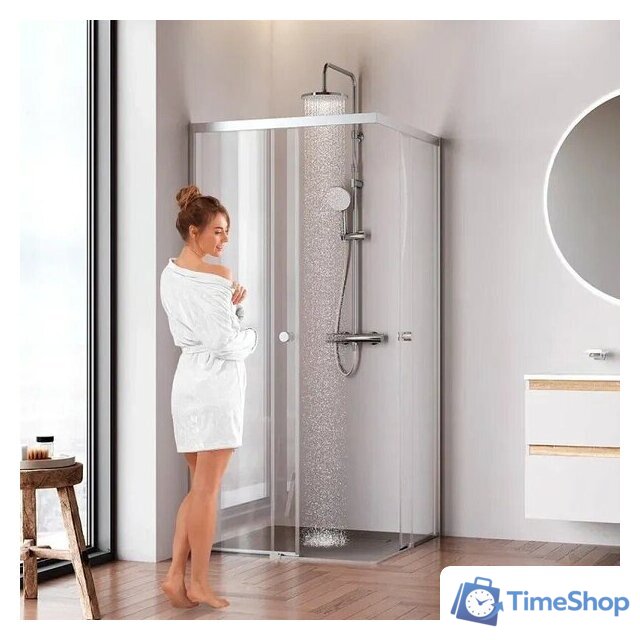 Душевой уголок AM.PM X-joy 90x90 W94G-403-9090-MT1K (серебристый/прозрачное стекло) - Изображение №3 — Интернет-магазин Time-Shop