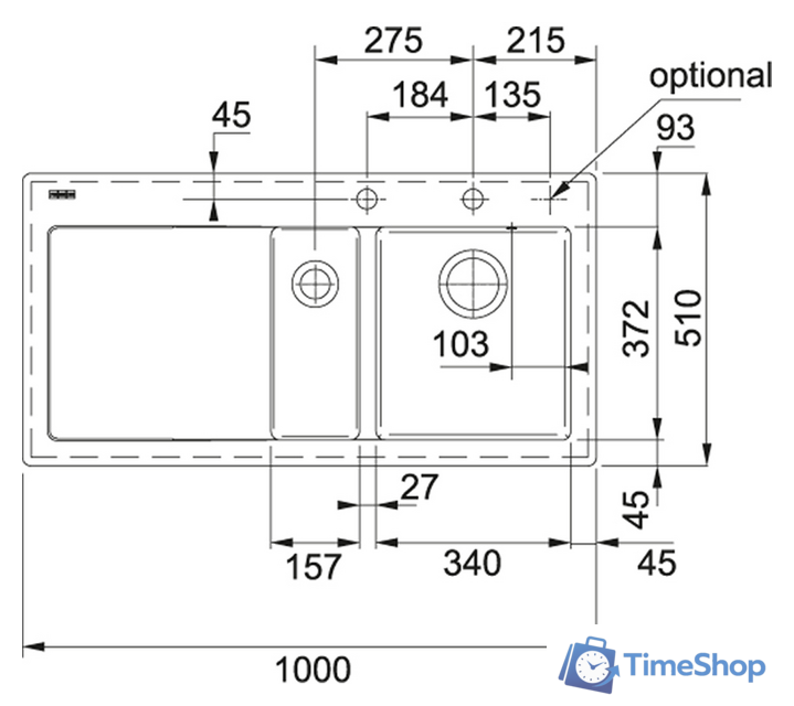 Кухонная мойка Franke Mythos MTK 651-100 (белый, чаша справа) - Изображение №2 — Интернет-магазин Time-Shop
