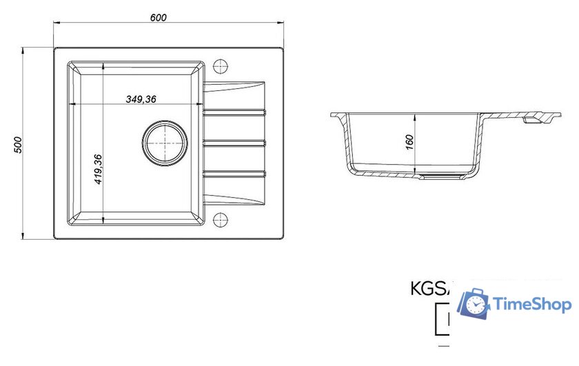 Кухонная мойка Kernau KGS A 4560 1B1D Graphite - Изображение №7 — Интернет-магазин Time-Shop