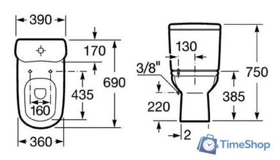 Бачок для унитаза Roca Giralda 341469000 - Изображение №2 — Интернет-магазин Time-Shop