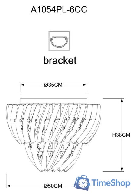 Люстра средней высоты Arte Lamp Ella A1054PL-6CC - Изображение №4 — Интернет-магазин Time-Shop