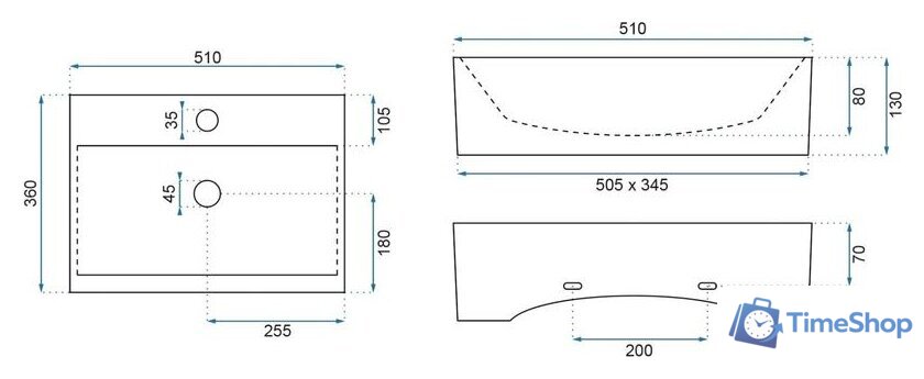 Умывальник Rea Bonita (белый) - Изображение №6 — Интернет-магазин Time-Shop