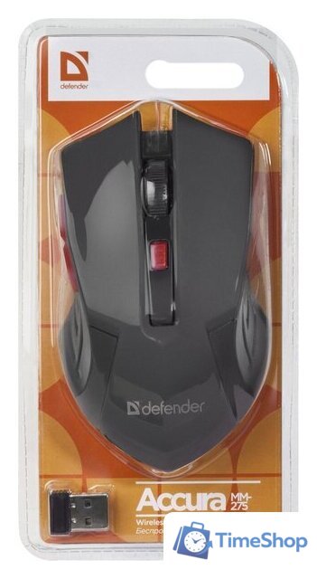 Мышь Defender Accura MM-275 (черный/красный) - Изображение №4 — Интернет-магазин Time-Shop