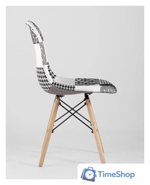 Стул Stool Group Eames DSW (пэчворк черный/белый) - Изображение №3 — Интернет-магазин Time-Shop