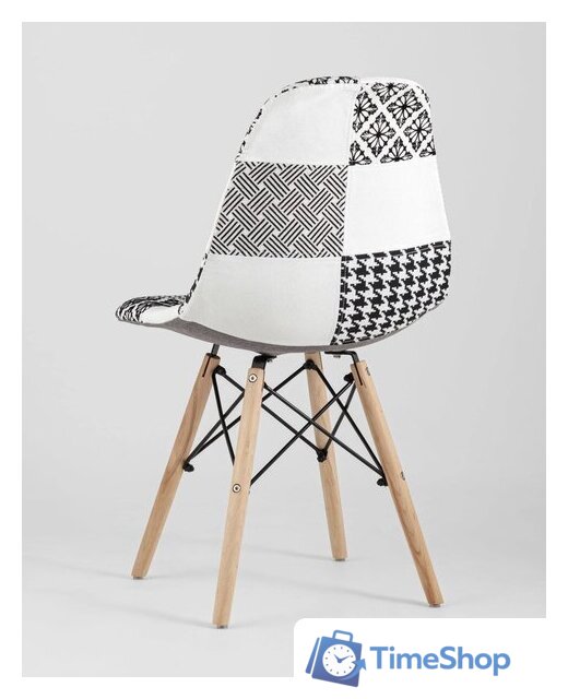 Стул Stool Group Eames DSW (пэчворк черный/белый) - Изображение №5 — Интернет-магазин Time-Shop