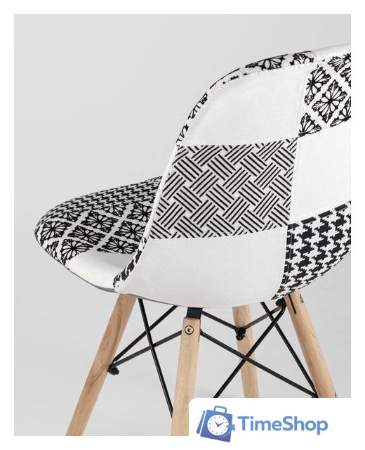 Стул Stool Group Eames DSW (пэчворк черный/белый) - Изображение №6 — Интернет-магазин Time-Shop