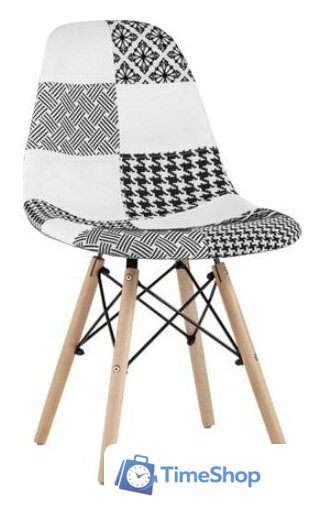 Стул Stool Group Eames DSW (пэчворк черный/белый) - Изображение №1 — Интернет-магазин Time-Shop