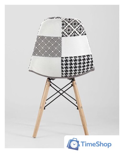 Стул Stool Group Eames DSW (пэчворк черный/белый) - Изображение №4 — Интернет-магазин Time-Shop