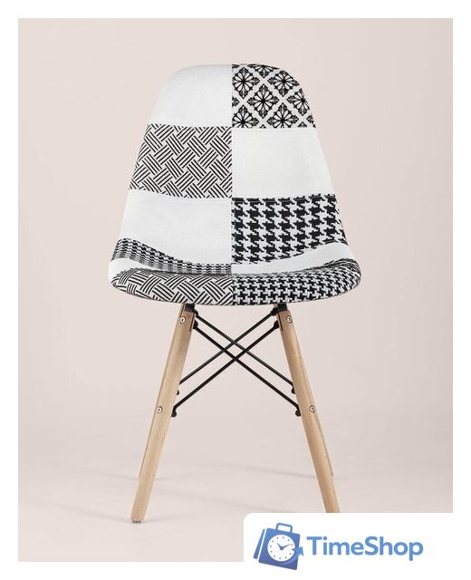 Стул Stool Group Eames DSW (пэчворк черный/белый) - Изображение №8 — Интернет-магазин Time-Shop