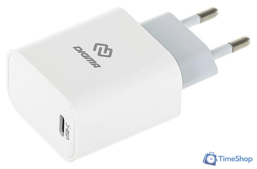Сетевое зарядное Digma DGW3C (белый) - Изображение №1 — Интернет-магазин Time-Shop