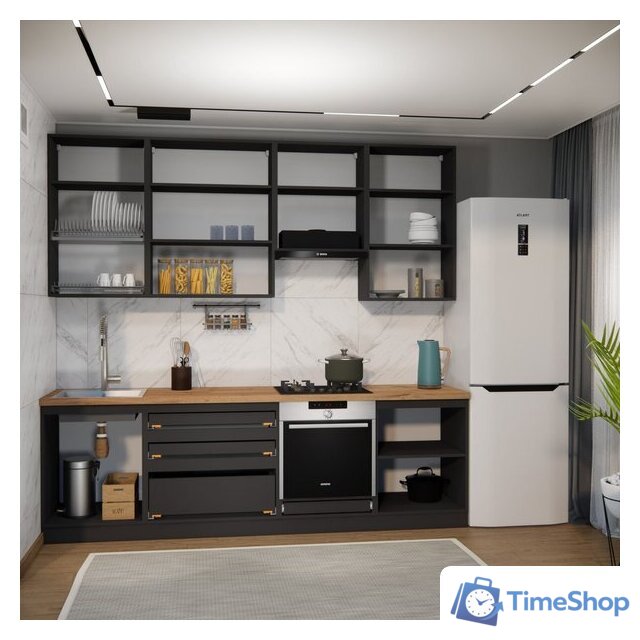 Готовая кухня ВерсоМебель Эко Премиум 2.6 (кашемир/ст. дуб вотан) - Изображение №6 — Интернет-магазин Time-Shop