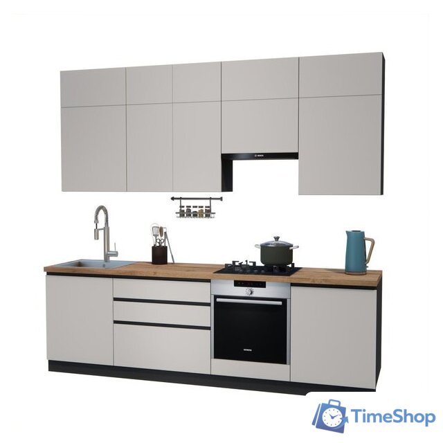 Готовая кухня ВерсоМебель Эко Премиум 2.6 (кашемир/ст. дуб вотан) - Изображение №1 — Интернет-магазин Time-Shop