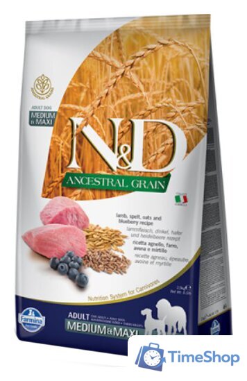 Сухой корм для собак Farmina N&D Low Grain Lamb & Blueberry Adult Medium & Maxi 12 кг - Изображение №1 — Интернет-магазин Time-Shop