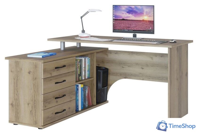 Стол Сокол КСТ-109 левый (дуб делано) - Изображение №1 — Интернет-магазин Time-Shop