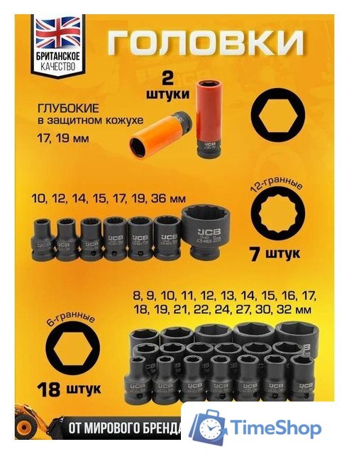 Универсальный набор инструментов JCB 4323-5MPB (60553) - Изображение №4 — Интернет-магазин Time-Shop