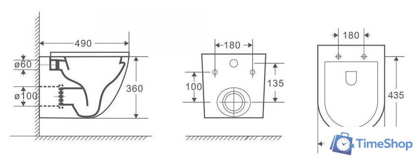 Унитаз подвесной AV Engineering Comfort X1 AVWHR203X1 - Изображение №7 — Интернет-магазин Time-Shop