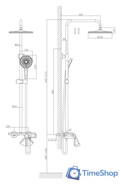 Душевая система  A-Five A5-0538 - Изображение №7 — Интернет-магазин Time-Shop