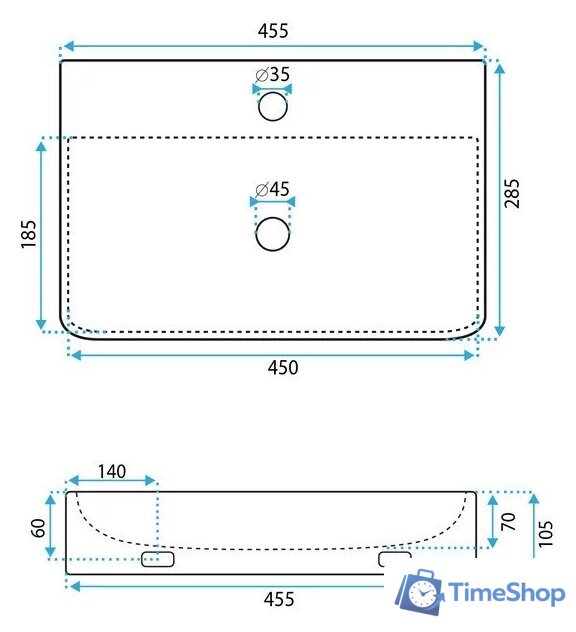 Умывальник Rea Naomi U0630 - Изображение №5 — Интернет-магазин Time-Shop