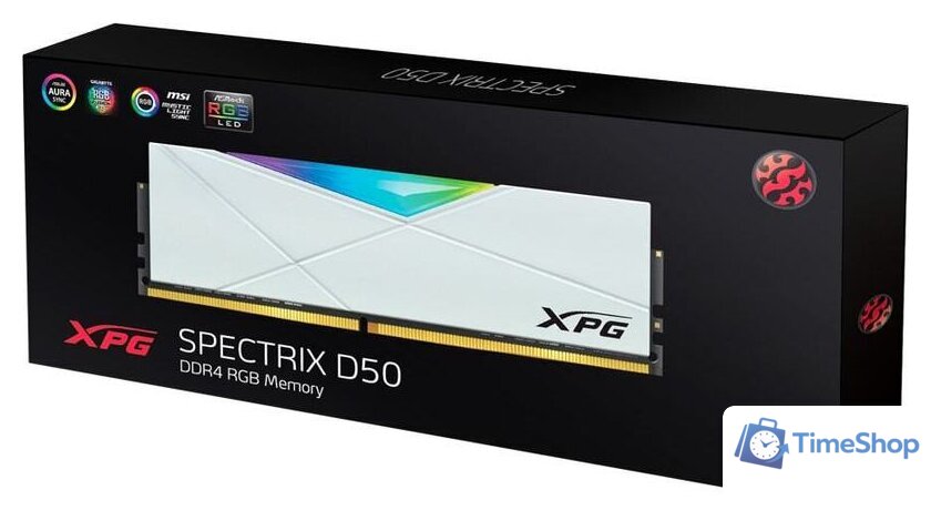Оперативная память ADATA XPG Spectrix D50 RGB 16GB DDR4 PC4-25600 AX4U320016G16A-SW50 - Изображение №4 — Интернет-магазин Time-Shop