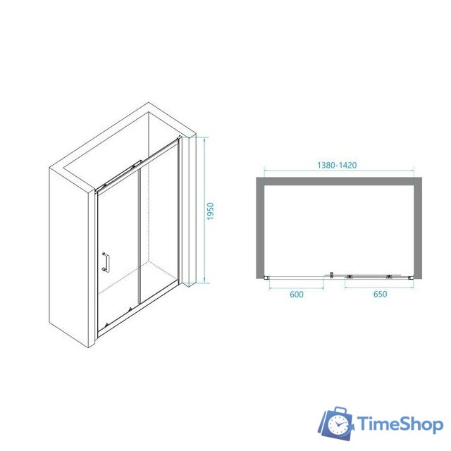 Душевая дверь RGW PA-14 41081415-11 150 (хром/прозрачное стекло) - Изображение №9 — Интернет-магазин Time-Shop