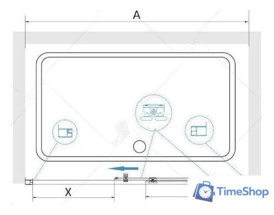 Душевая дверь RGW CL-14B 150 (черный/прозрачный) - Изображение №6 — Интернет-магазин Time-Shop