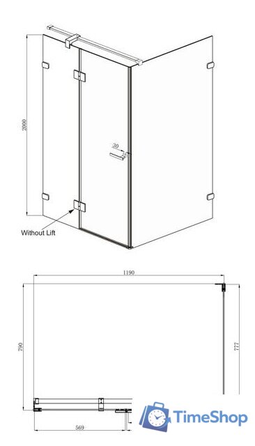 Душевой уголок Ambassador Set 10011103L-ST3 - Изображение №5 — Интернет-магазин Time-Shop