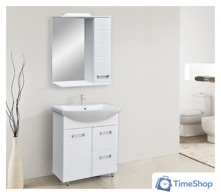  Doratiz Шкаф с зеркалом Вега 60 (правый, белый) - Изображение №3 — Интернет-магазин Time-Shop