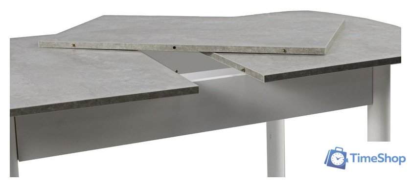 Кухонный стол ВВР ЛДСП Раздвижной (камень светлый/прямое белый) - Изображение №4 — Интернет-магазин Time-Shop