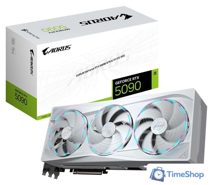 Видеокарта Gigabyte Aorus GeForce RTX 5090 Stealth Ice 32G GV-N5090AORUSST ICE-32GD - Изображение №8 — Интернет-магазин Time-Shop