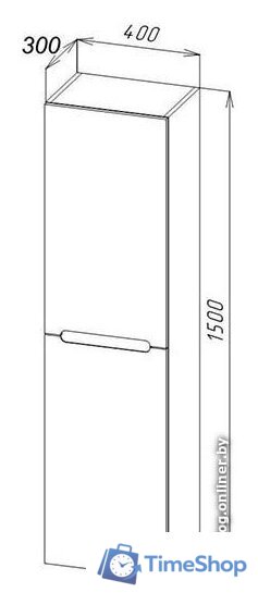  BelBagno Шкаф-пенал Etna-1500-2A-SC-BL-P-L (bianco lucido) - Изображение №2 — Интернет-магазин Time-Shop
