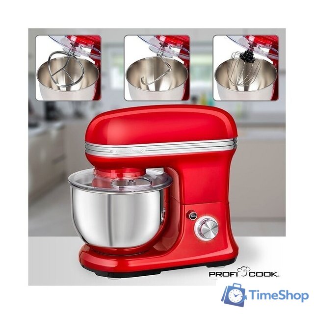 Планетарный миксер ProfiCook PC-KM 1197 (красный) - Изображение №2 — Интернет-магазин Time-Shop