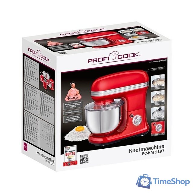 Планетарный миксер ProfiCook PC-KM 1197 (красный) - Изображение №3 — Интернет-магазин Time-Shop