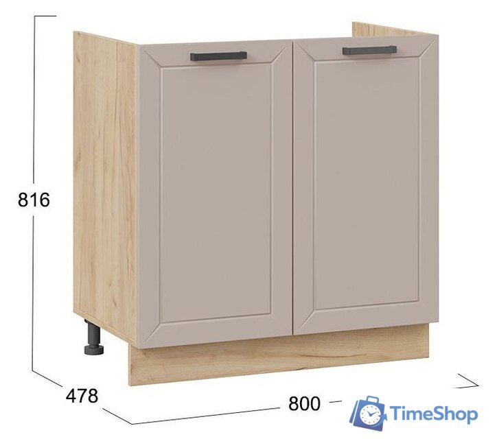 Шкаф напольный Трия Лорас 1Н8М (дуб крафт золотой/холст латте) - Изображение №3 — Интернет-магазин Time-Shop