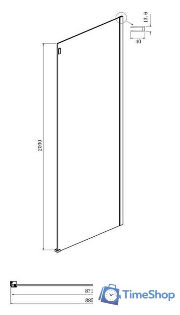 Душевая стенка Ambassador Benefit 90x200 90HX - Изображение №4 — Интернет-магазин Time-Shop