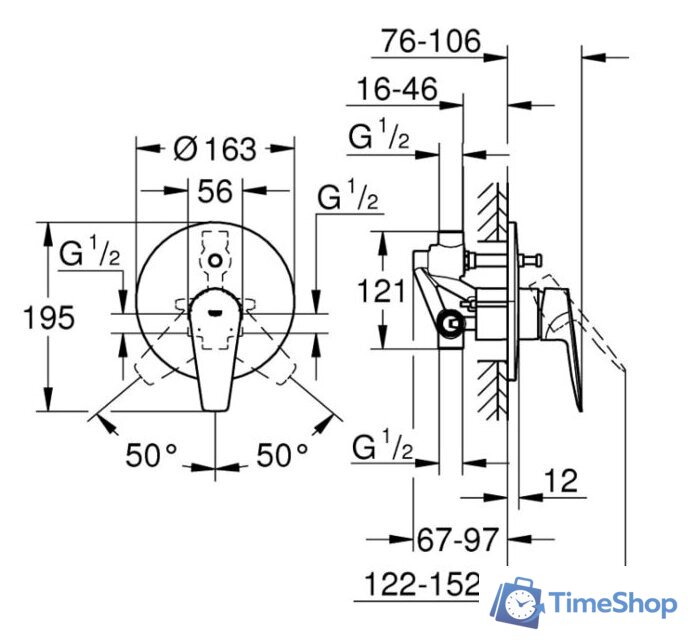 Смеситель Grohe Bauedge 29079001 - Изображение №5 — Интернет-магазин Time-Shop
