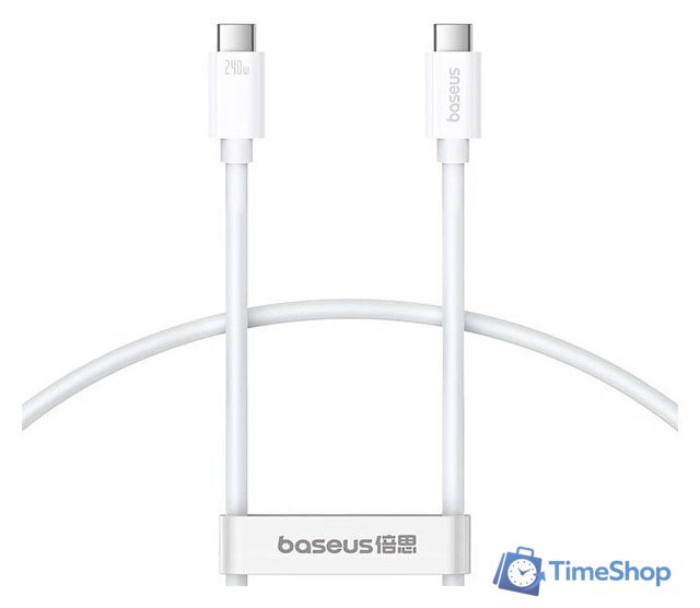 Кабель Baseus Superior Series 2 USB4 Full-Function Fast Charging Cable 240W USB Type-C - USB Type-C (1 м, белый) - Изображение №1 — Интернет-магазин Time-Shop