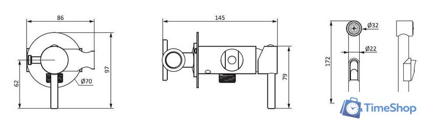 Гигиенический душ Damixa Option 211000000 - Изображение №2 — Интернет-магазин Time-Shop