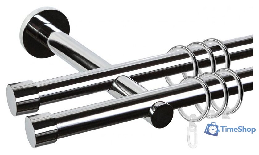 Карниз для штор АС ФОРОС Dance D19Г/19Г + заглушка Плоская луна (3м, хром) - Изображение №1 — Интернет-магазин Time-Shop