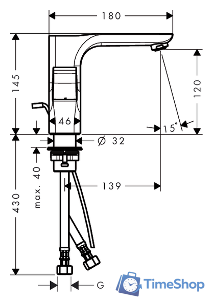 Смеситель Axor Urquiola 11024000 - Изображение №2 — Интернет-магазин Time-Shop