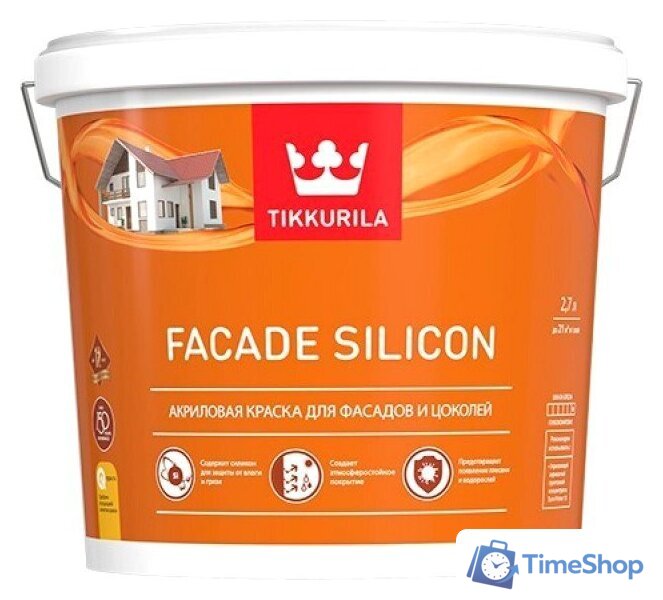 Краска Tikkurila Facade Silicon VVA Фасадная 2.7 л (глубокоматовый) - Изображение №1 — Интернет-магазин Time-Shop