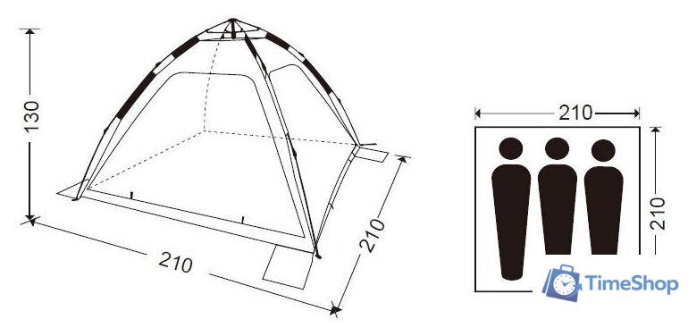 Кемпинговая палатка KingCamp Aosta 4082 (бирюзовый) - Изображение №2 — Интернет-магазин Time-Shop