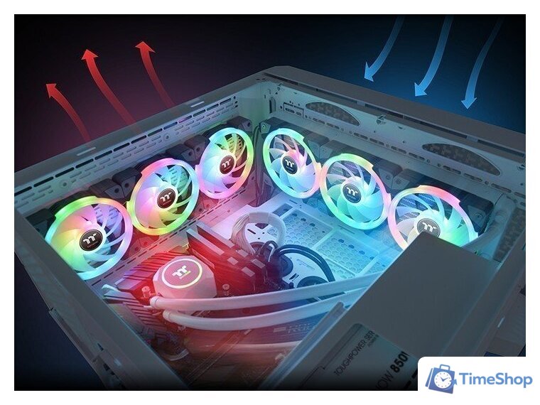 Комплект вентиляторов для корпуса с контроллером Thermaltake SWAFAN EX12 RGB CL-F143-PL12SW-A - Изображение №7 — Интернет-магазин Time-Shop