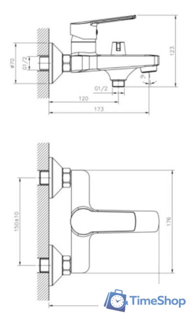 Смеситель Decoroom DR22036 - Изображение №2 — Интернет-магазин Time-Shop