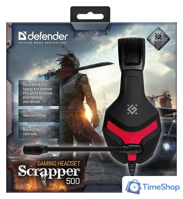Наушники Defender Scrapper 500 (черный/красный) - Изображение №8 — Интернет-магазин Time-Shop