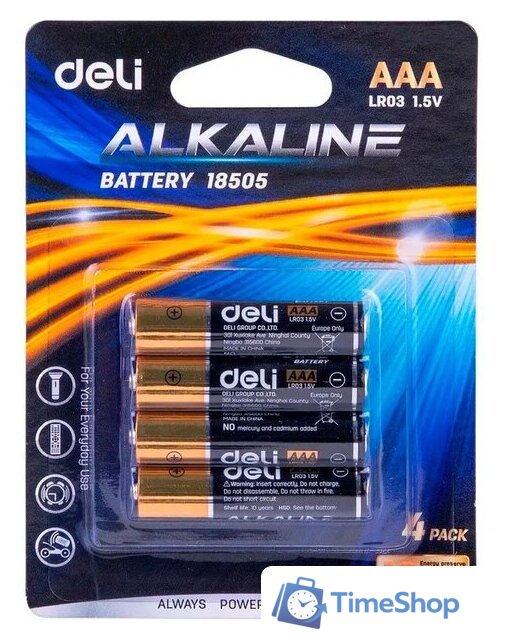 Батарейка Deli E18505 (4 шт) - Изображение №1 — Интернет-магазин Time-Shop
