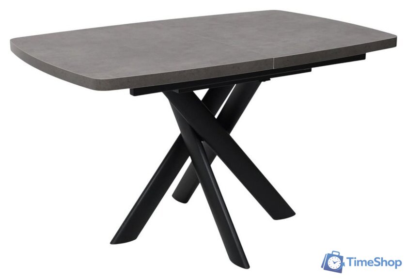 Кухонный стол Мамадома Leonel-130 раздвижной 130-165х85 (дымчатая керамика/черный) - Изображение №1 — Интернет-магазин Time-Shop