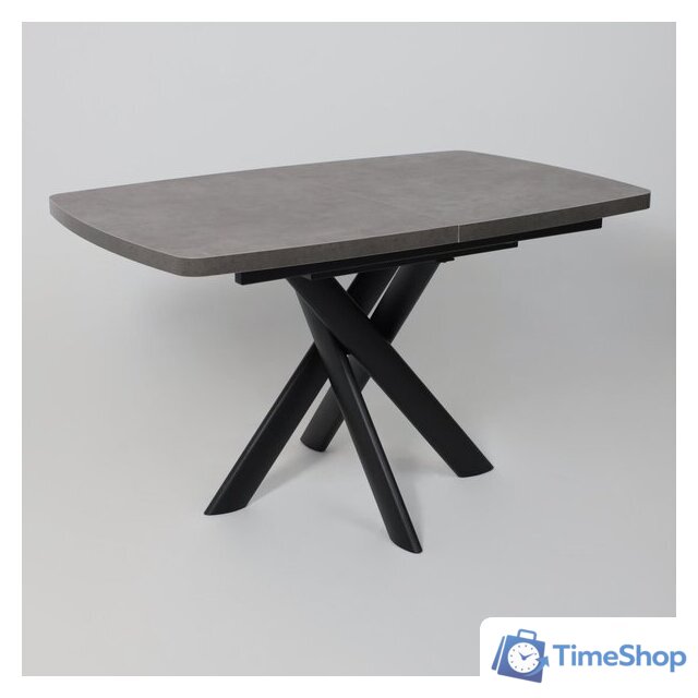 Кухонный стол Мамадома Leonel-130 раздвижной 130-165х85 (дымчатая керамика/черный) - Изображение №7 — Интернет-магазин Time-Shop