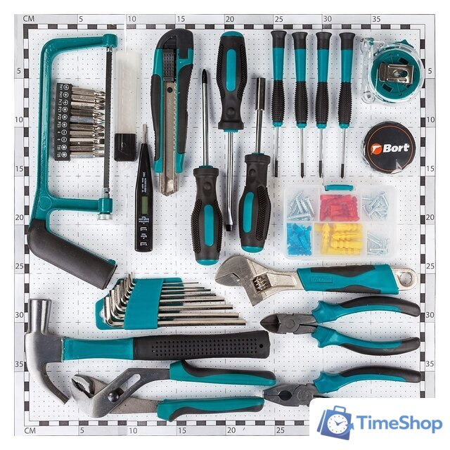 Набор домашнего мастера Bort BTK-100 (100 предметов) - Изображение №3 — Интернет-магазин Time-Shop