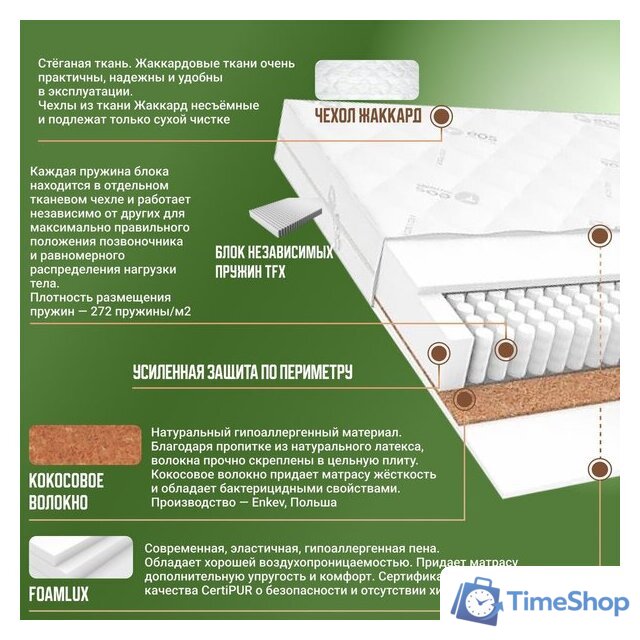 Матрас ЭОС Идеал 1а/2 160x200+Samsara Звездное небо на сер. фоне 2сп 200-3 - Изображение №14 — Интернет-магазин Time-Shop
